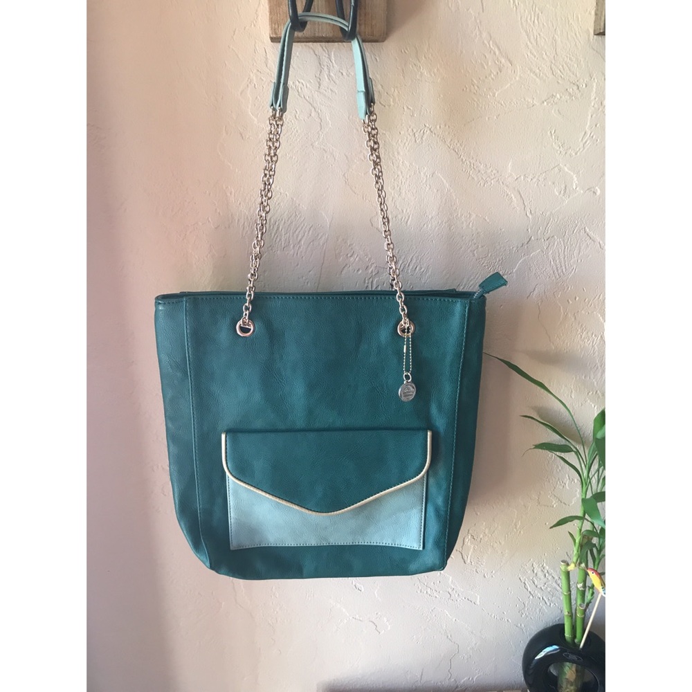 Big Buddha Green Color Block Purse